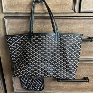 Patterned tote bag, 18x9”, black
